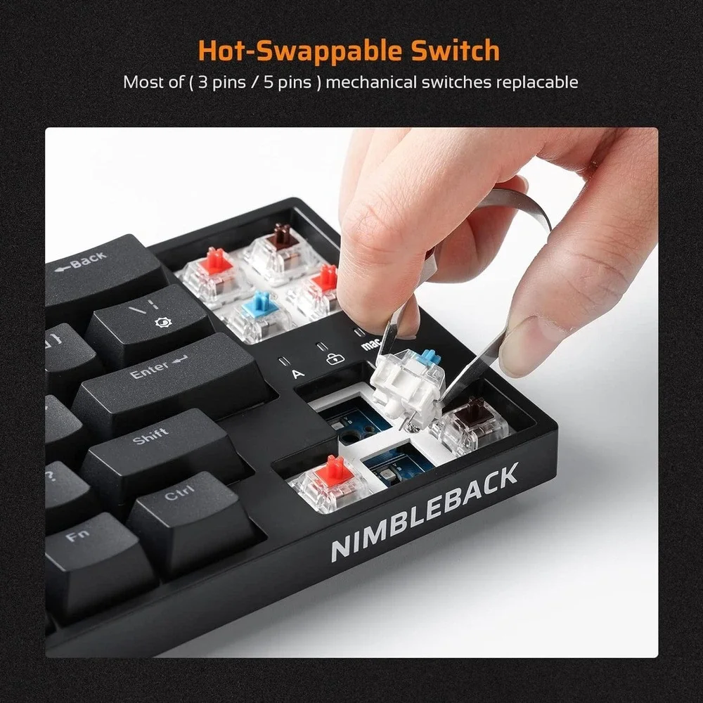 LTC NB681 65% RGB Mechanical‎ Keyboard – Hot-Swap Brown Switch, 68 Keys, Black